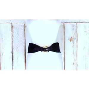 Vintage Wide Black Suede Leather Statement Belt B… - image 1